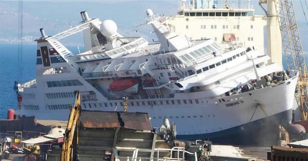 Former Ocean Diamond beached for recycling in Turkey